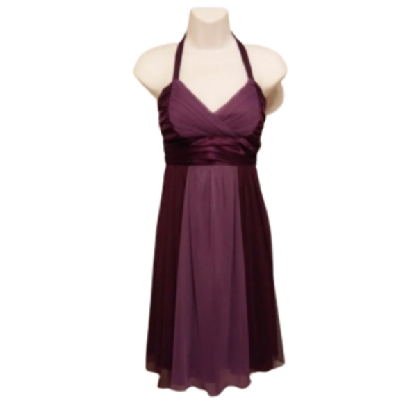 City Triangles Dresses & Skirts - City Triangles Twotone Purple Chiffon Halter Dress